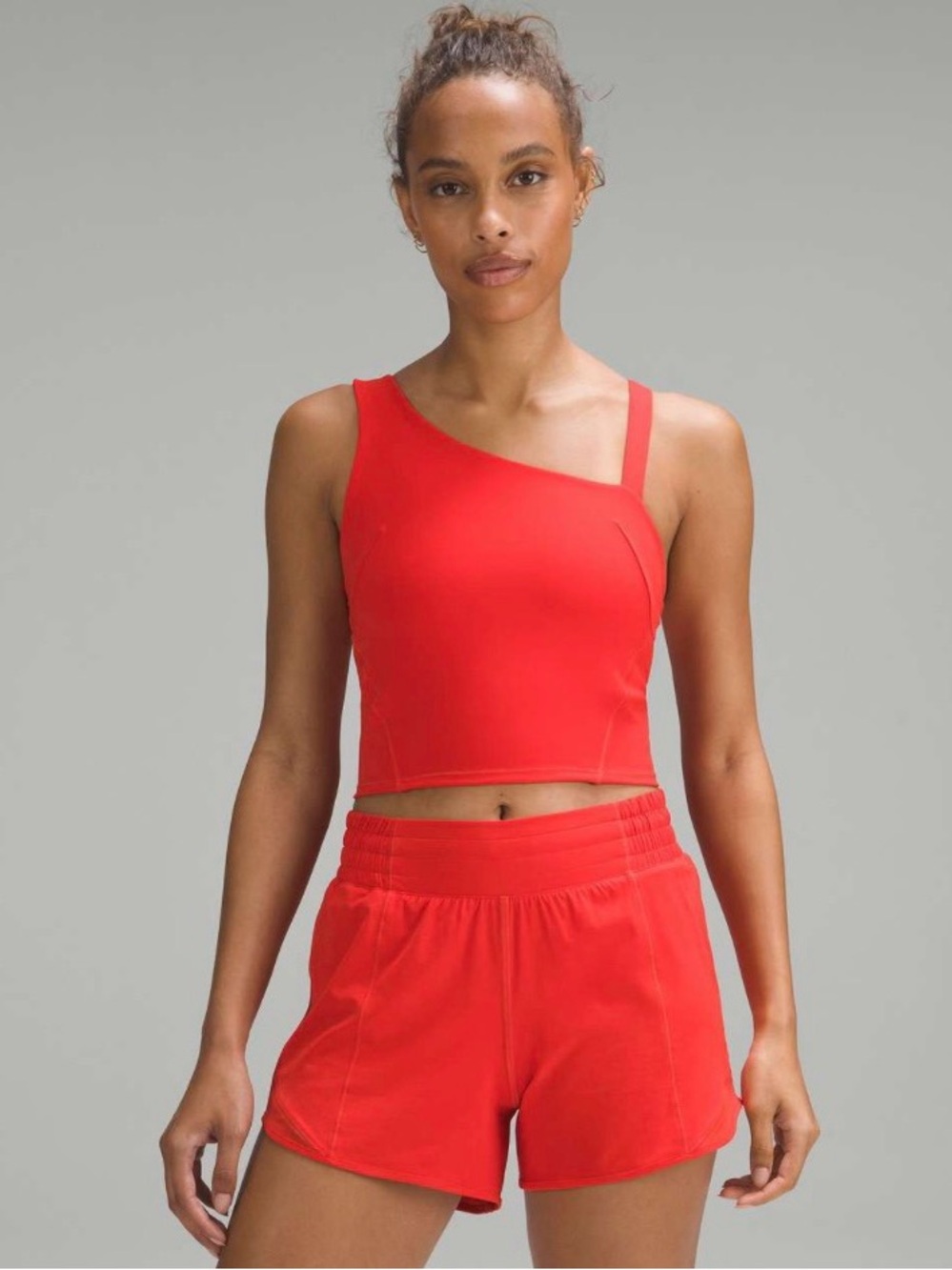 Lululemon Everlux Asymmetrical Tennis Tank Top Hot Heat Red Size 2 W1EI5S active